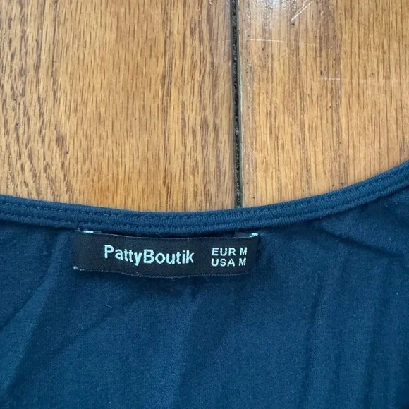 PattyBoutik Dark Blue Lace-Up Tank Top - Size M - Picture 2 of 2